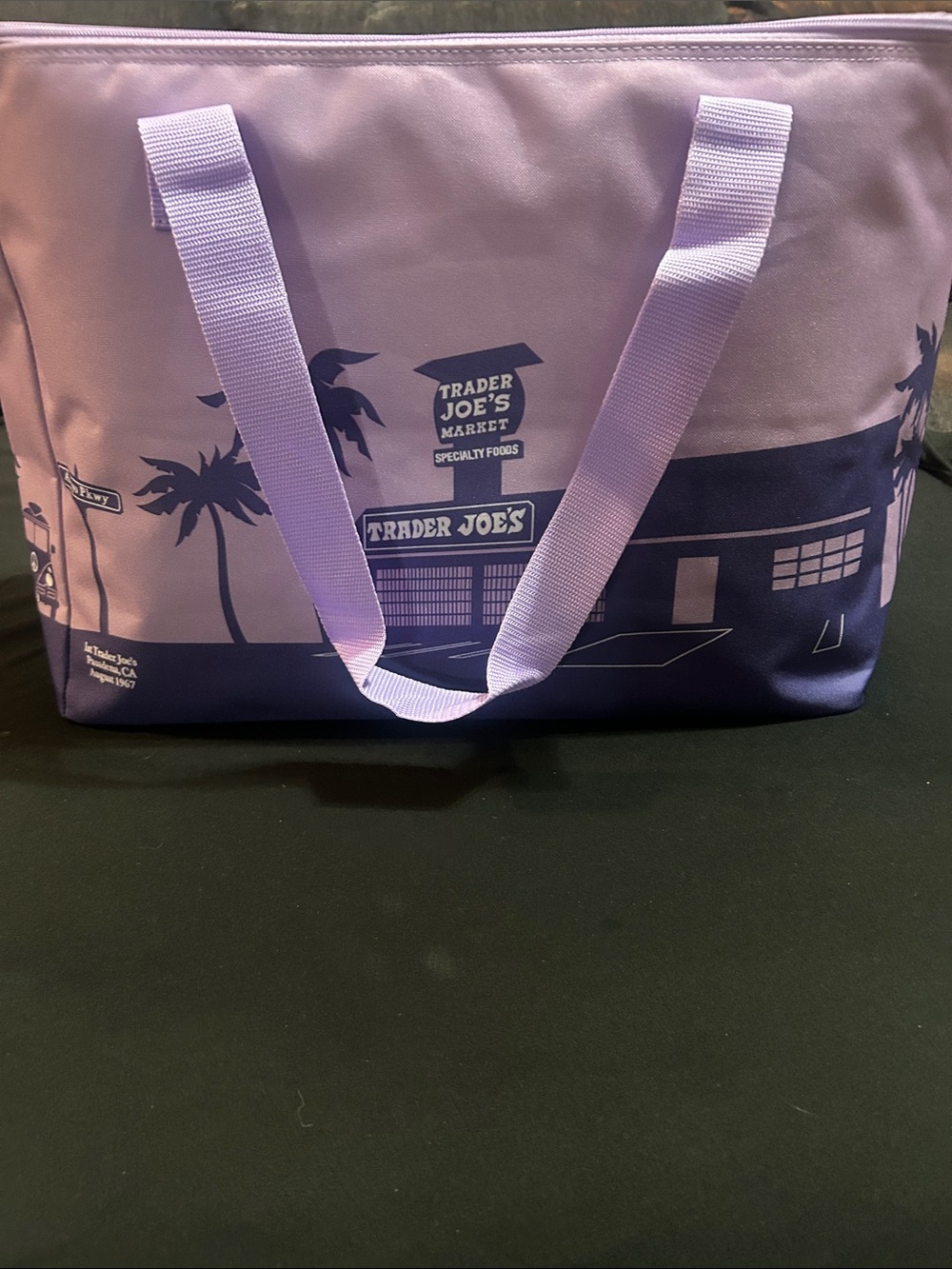 Trader Joe's Lavender and Navy Two-Tone Garment Bag Tote